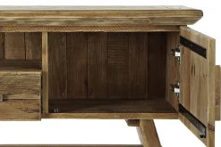 Mueble TV de Madera Reciclada Natural con Puertas y Cajón MB-182194