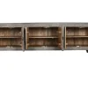 Mueble TV de Madera Tallada Gris MB-214798