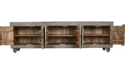Mueble TV de Madera Tallada Gris MB-214798