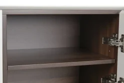 Mueble TV de Madera y MDF Gris con Puertas Talladas MB-223233