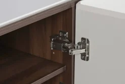 Mueble TV de Madera y MDF Gris con Puertas Talladas MB-223233