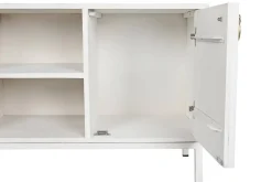 Mueble TV de Mango Blanco con Base de Metal MB-200594