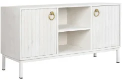 Mueble TV de Mango Blanco con Base de Metal MB-200594