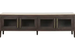 Mueble TV de Mango con Mármol Travertino 180 cm MB-220593