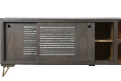 Mueble TV de Mango con Patas de Metal Marrón MB-202258