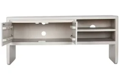 Mueble TV de Mango de 140 cm Blanco con Puertas y Huecos MB-214808