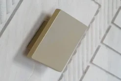 Mueble TV de Mango y Metal Beige con Diseño de Rombos 175 cm MB-205776