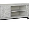 Mueble TV de Mango y Metal con Mandala Blanco MB-200028