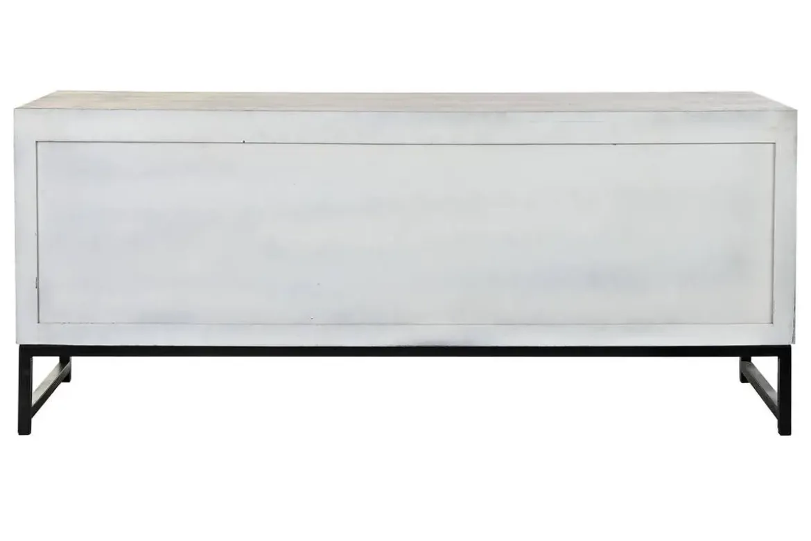 Mueble TV de Mango y Metal con Mandala Blanco MB-200028