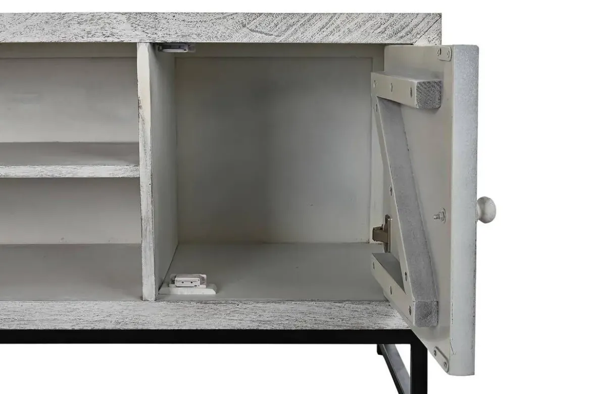 Mueble TV de Mango y Metal con Mandala Blanco MB-200028
