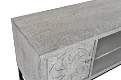 Mueble TV de Mango y Metal con Mandala Blanco MB-200028