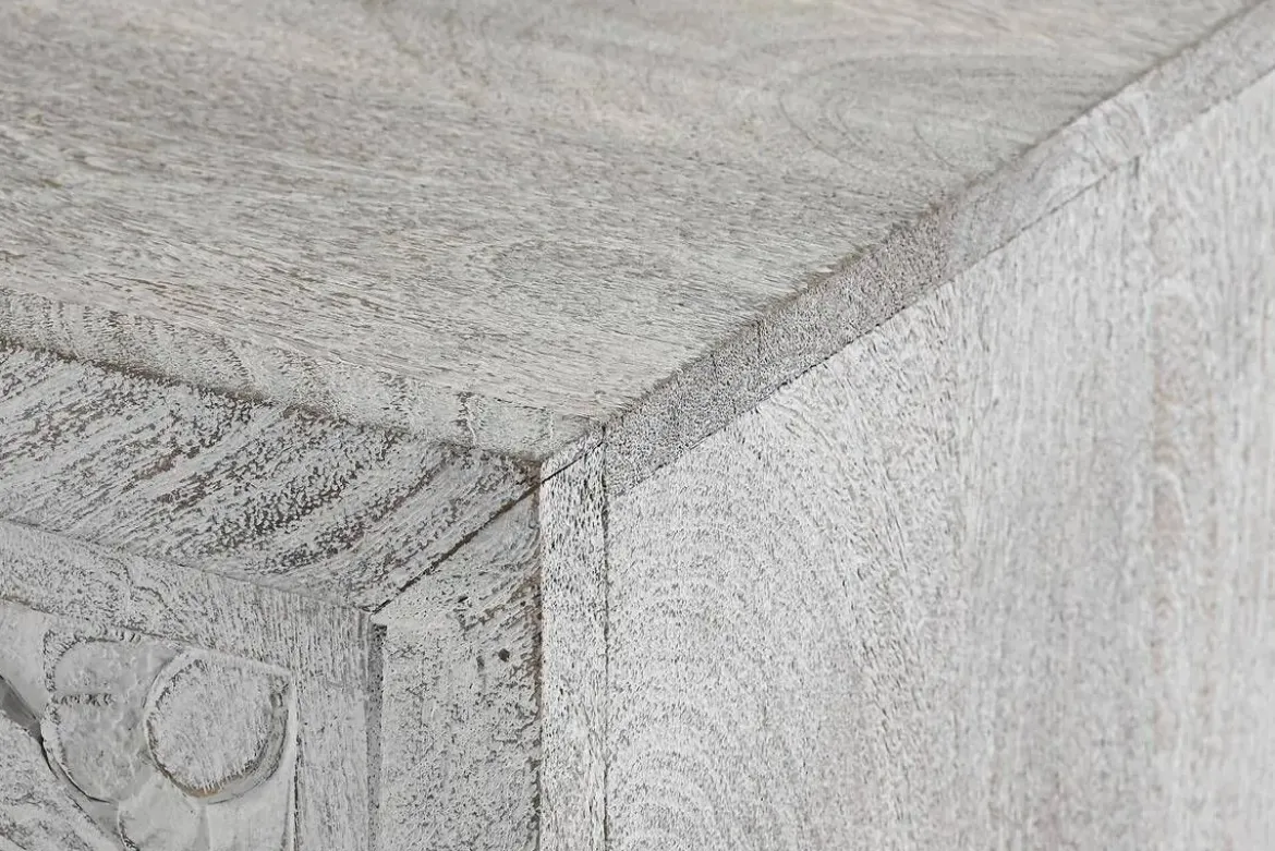 Mueble TV de Mango y Metal con Mandala Blanco MB-200028