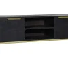 Mueble TV de Mango y Metal Negro con Detalles Dorados MB-182713