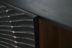 Mueble TV de Mango y Metal Negro con Diseño Mandala 160 cm MB-214237