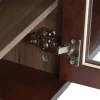 Mueble TV de MDF con Puertas de Cristal Marrón Oscuro MB-224129