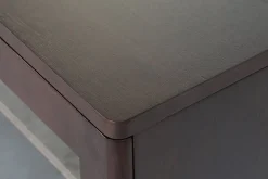 Mueble TV de MDF con Puertas de Cristal Marrón Oscuro MB-224129