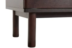 Mueble TV de MDF con Puertas de Cristal Marrón Oscuro MB-224129
