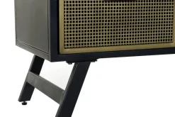 Mueble TV de Metal Negro con Cajones y Hueco MB-182051