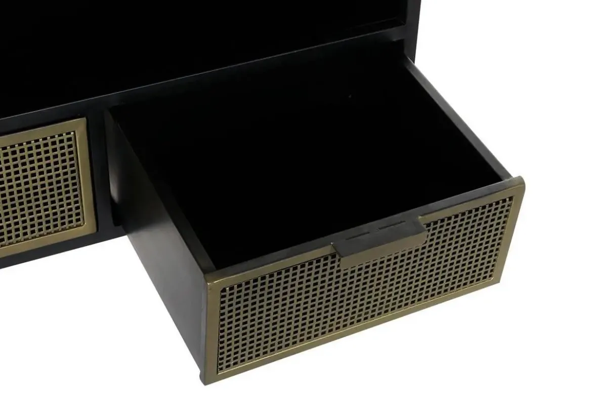 Mueble TV de Metal Negro con Cajones y Hueco MB-182051