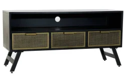Mueble TV de Metal Negro con Cajones y Hueco MB-182051