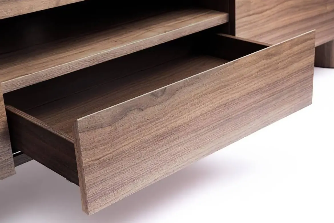 Mueble TV de Nogal con Piedra Sinterizada EZEKIEL 0747347