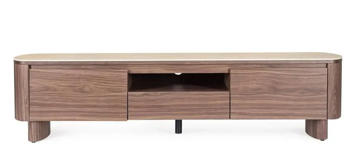 Mueble TV de Nogal con Piedra Sinterizada EZEKIEL 0747347