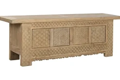 Mueble TV de Olmo Macizo Tallado Natural MB-219980