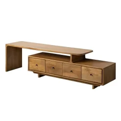 Mueble TV de Salón en Madera de Mango Natural con 4 Cajones 615300