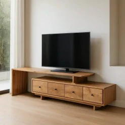 Mueble TV de Salón en Madera de Mango Natural con 4 Cajones 615300