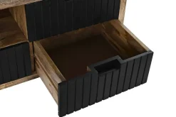 Mueble TV Industrial de Madera de Mango y Metal Negro MB-194550