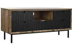 Mueble TV Industrial de Madera de Mango y Metal Negro MB-194550