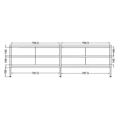 Mueble TV Metálico con Puertas de Cristal COLORBURST 160CM