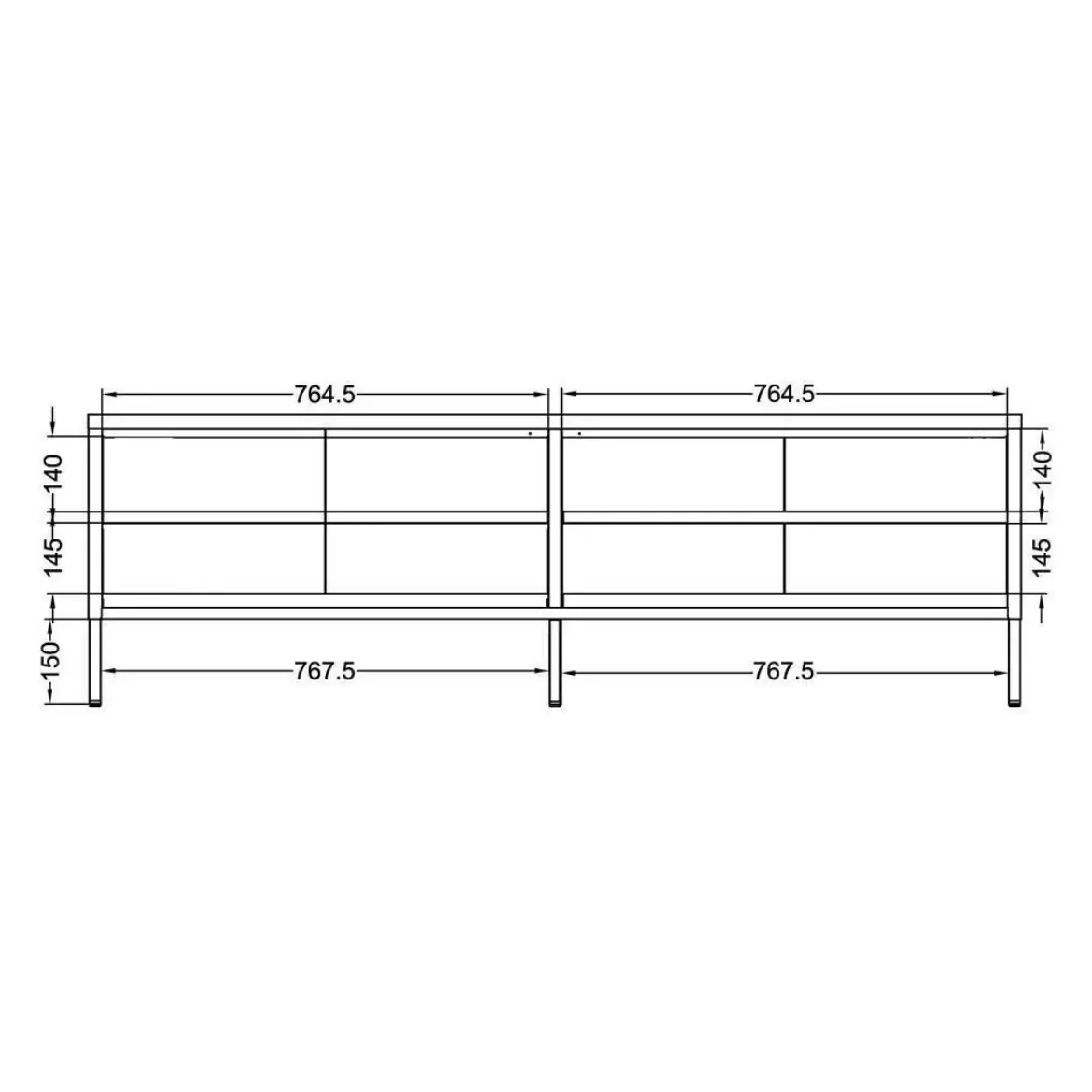 Mueble TV Metálico con Puertas de Cristal COLORBURST 160CM