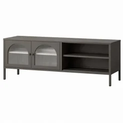 Mueble TV Metálico con Puertas de Cristal COLORBURST 160CM