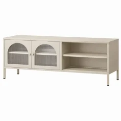 Mueble TV Metálico con Puertas de Cristal COLORBURST 160CM