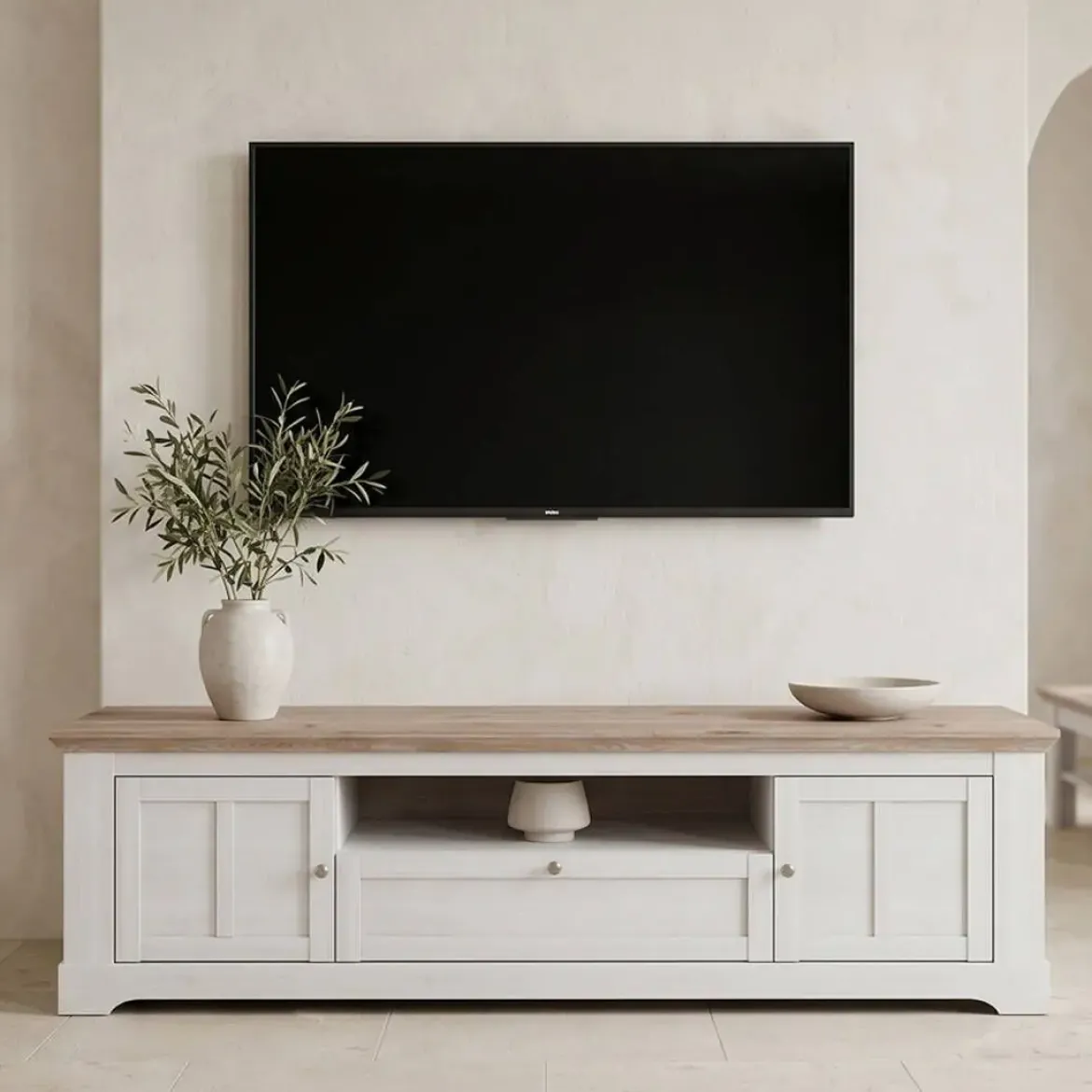 Mueble TV 2 Puertas y 1 Cajón con Cierre Soft ILOPPA L35