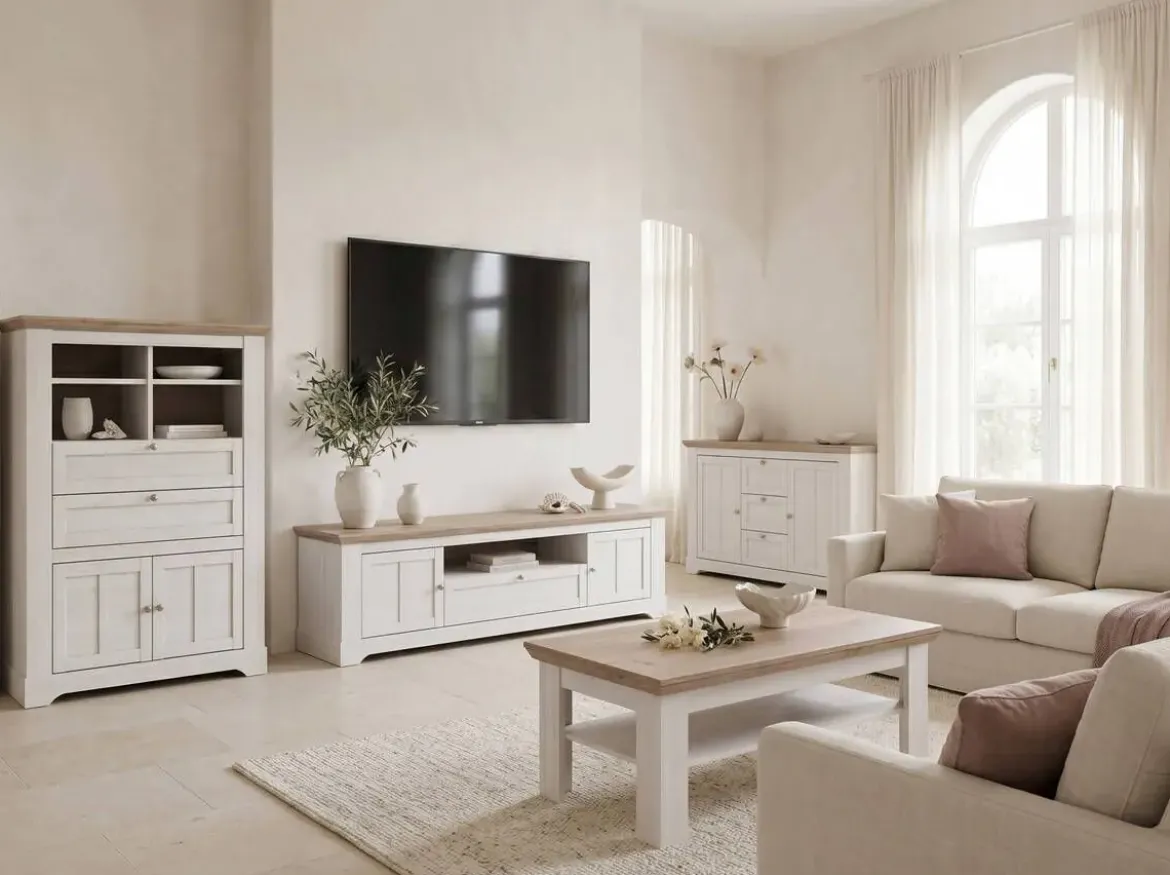 Mueble TV 2 Puertas y 1 Cajón con Cierre Soft ILOPPA L35