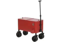 Nevera Portátil Metálica con Ruedas Todoterreno Roja MB-224498