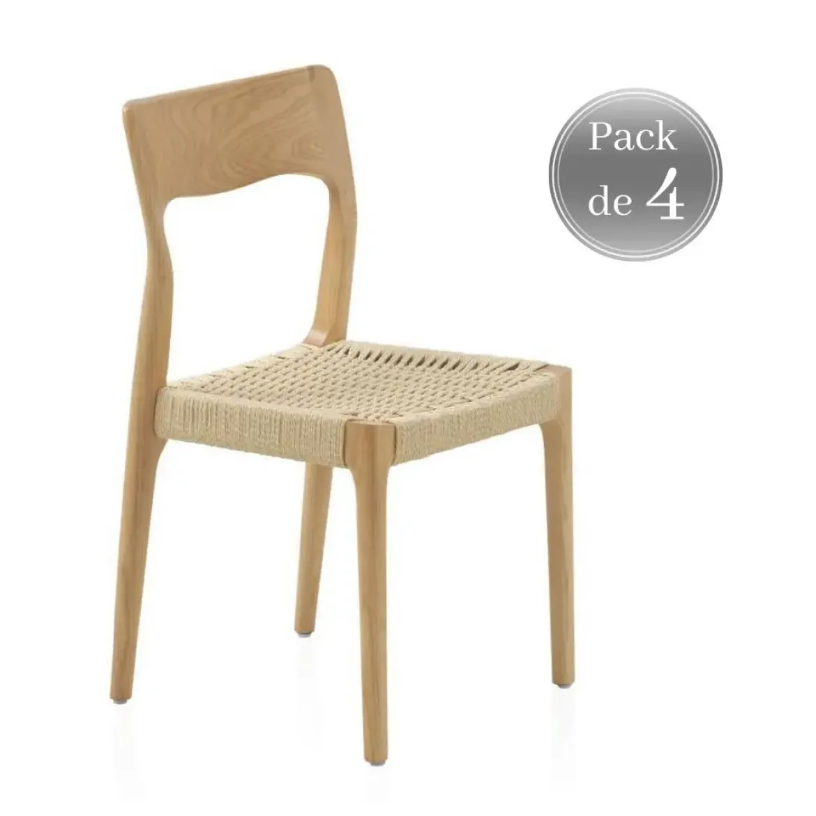 Pack de 4 Sillas de Madera de Fresno GABAR 10873