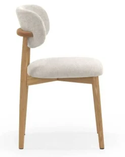 Pack de 2 Sillones de 46 cm Madera-Chenilla Blanca GABAR 11334/1