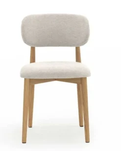 Pack de 2 Sillones de 46 cm Madera-Chenilla Blanca GABAR 11334/1