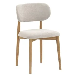 Pack de 4 Sillones de 46 cm Madera-Chenilla Blanca GABAR 11334