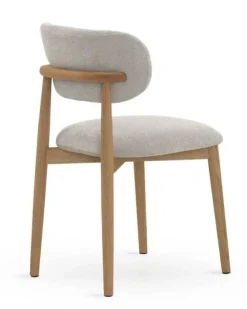 Pack de 4 Sillones de 46 cm Madera-Chenilla Blanca GABAR 11334