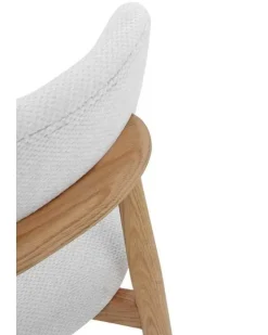 Pack de 4 Sillones de 46 cm Madera-Chenilla Blanca GABAR 11334