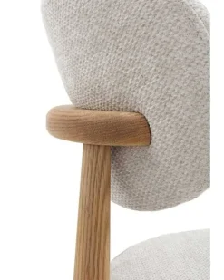 Pack de 4 Sillones de 46 cm Madera-Chenilla Beige GABAR 11335