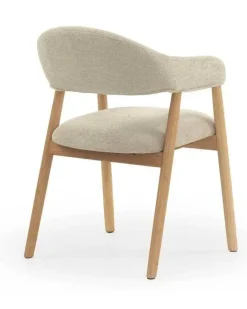 Pack de 2 Sillones de Madera-Chenilla Beige GABAR 11331/1