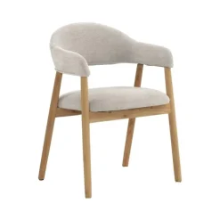 Pack de 4 Sillones de Madera-Chenilla Blanca GABAR 11330
