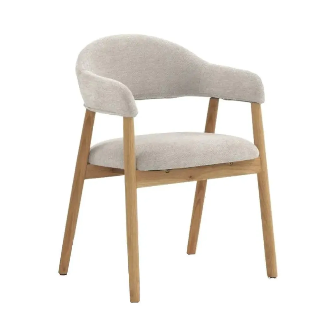 Pack de 4 Sillones de Madera-Chenilla Blanca GABAR 11330