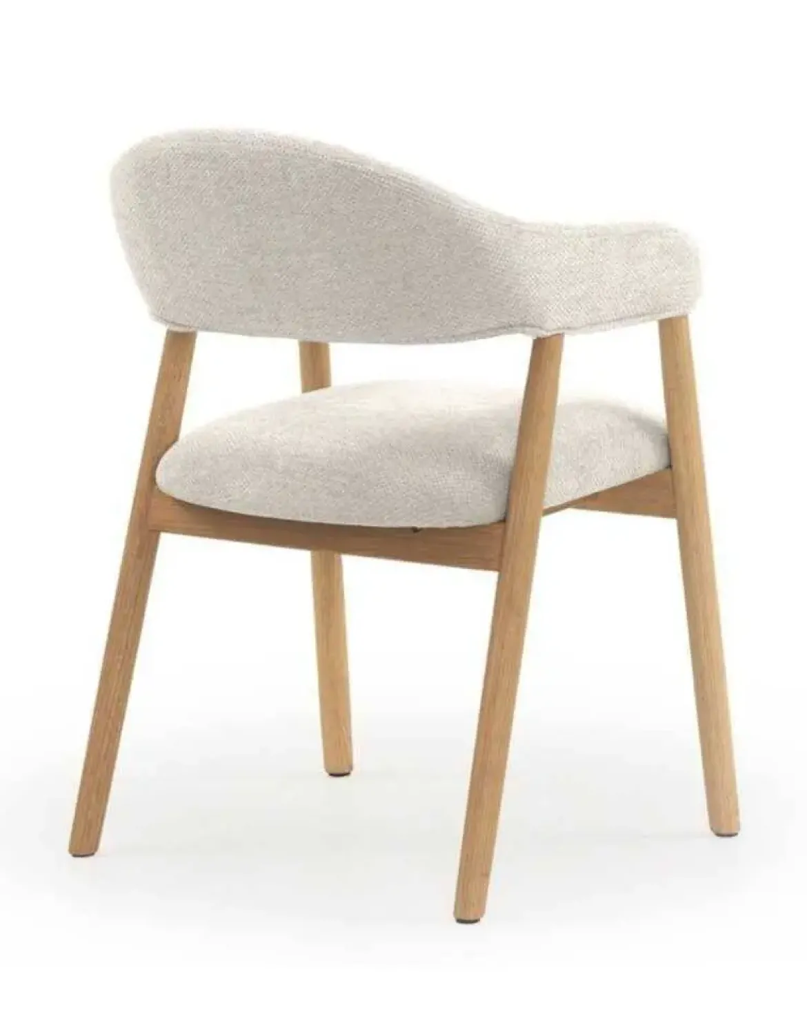 Pack de 4 Sillones de Madera-Chenilla Blanca GABAR 11330