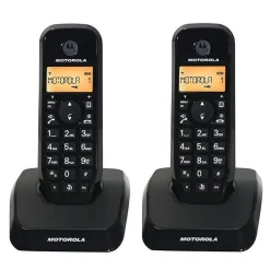 Pack de 2 Telefonos Inalambricos MOTOROLA S1202 DUO en color negro
